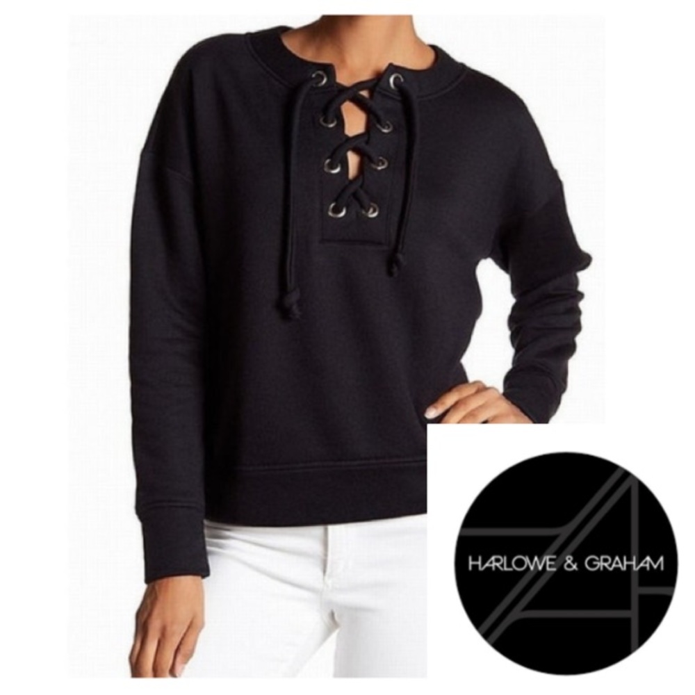 Harlowe & Graham boxy lace-up sweatshirt (M)